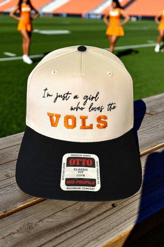 SC - ETA 9/3 - Vols I’m Just a Girl Natural/Black Embroidered Hat