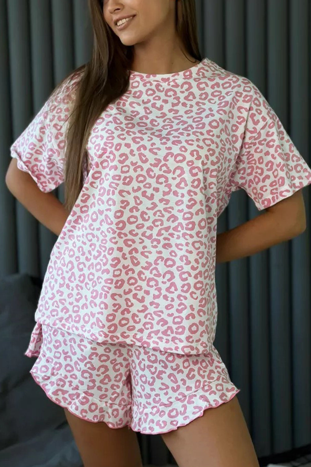 Pink Leopard Crew Set September RTS