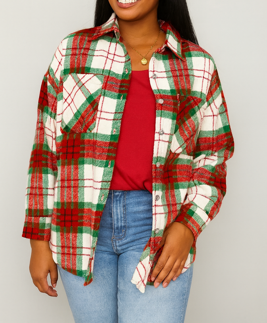 Red Plaid Flannel Jacket RTS
