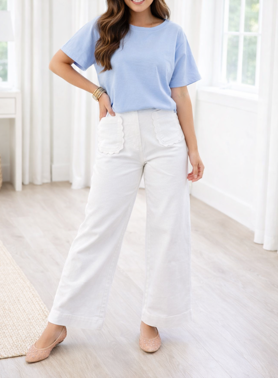 Scalloped-Patch Jeans RTS