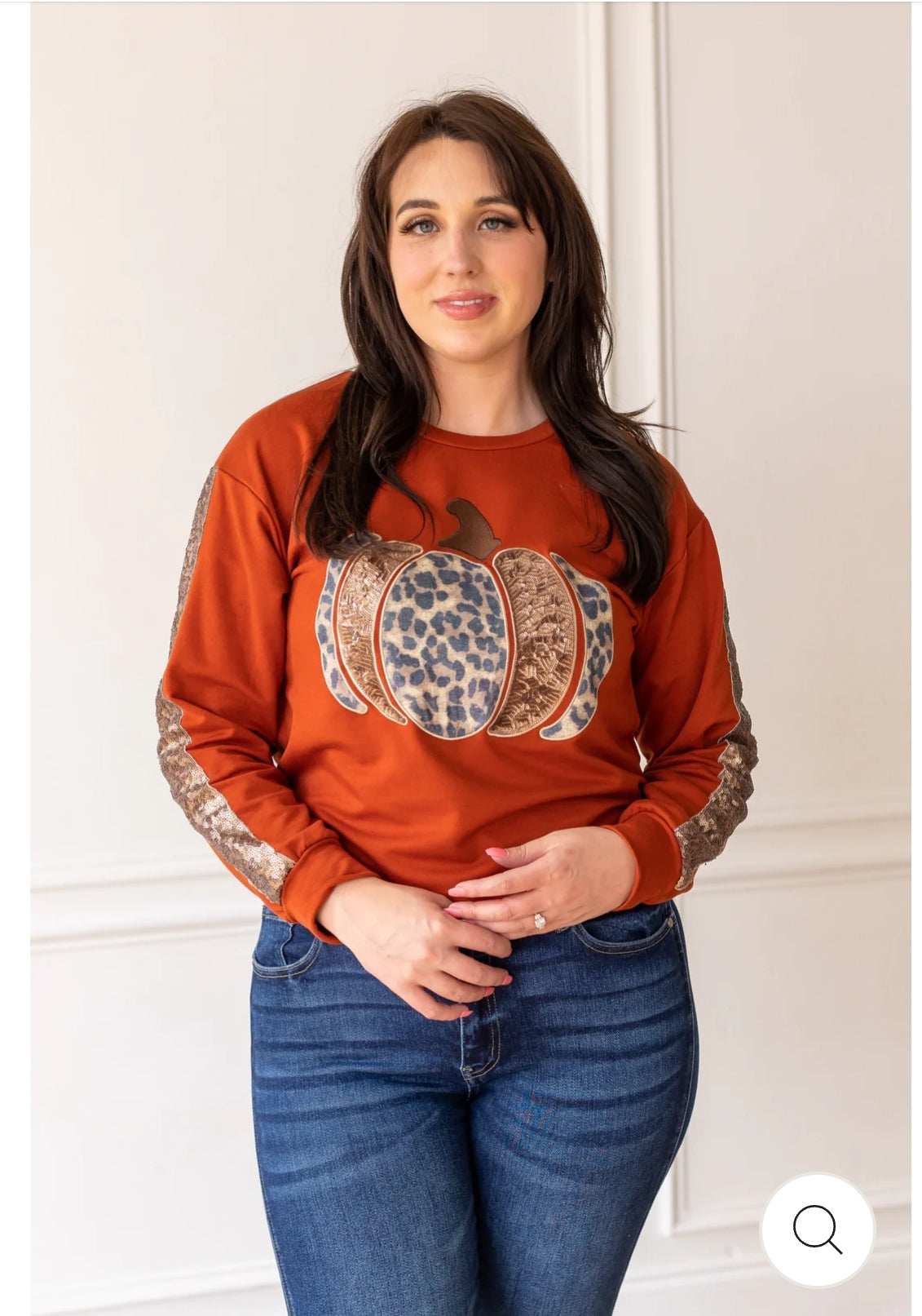 Corn Maze Rust Leopard/Sequin Pumpkin