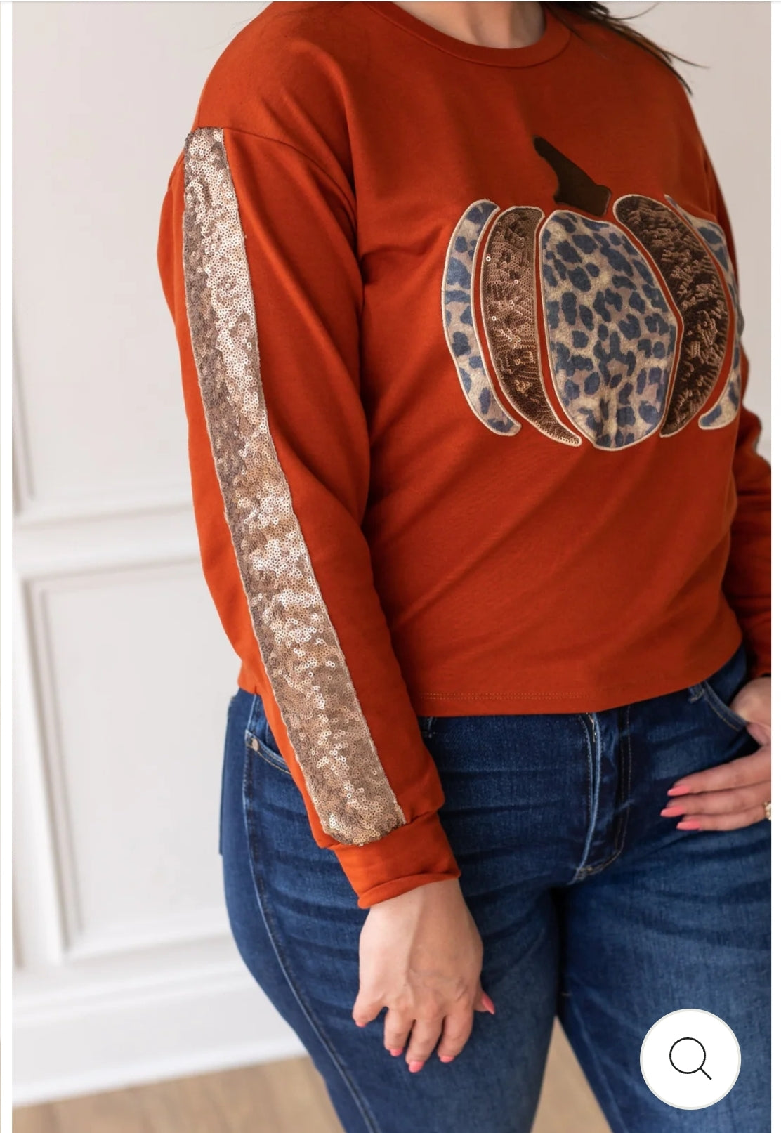 Corn Maze Rust Leopard/Sequin Pumpkin