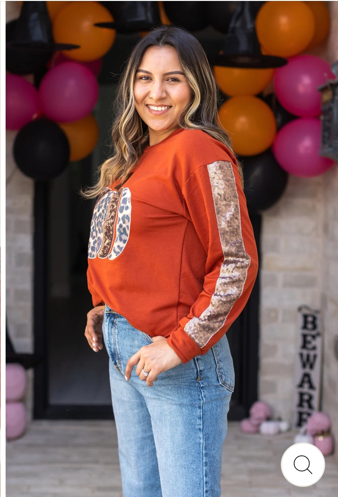 Corn Maze Rust Leopard/Sequin Pumpkin