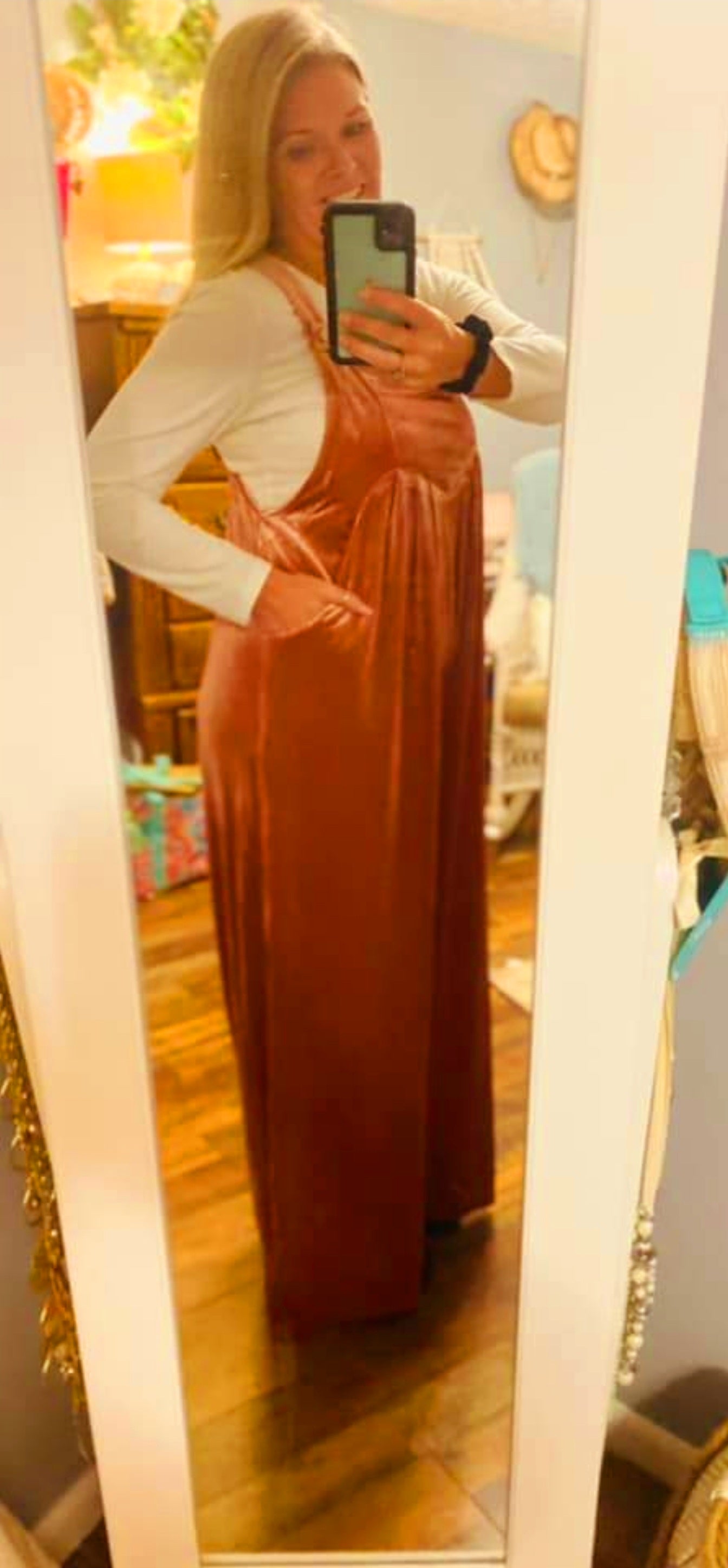 Wide Leg Velvet Overalls w/ Pockets