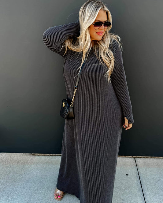 Hold That Thought Ribbed Dress