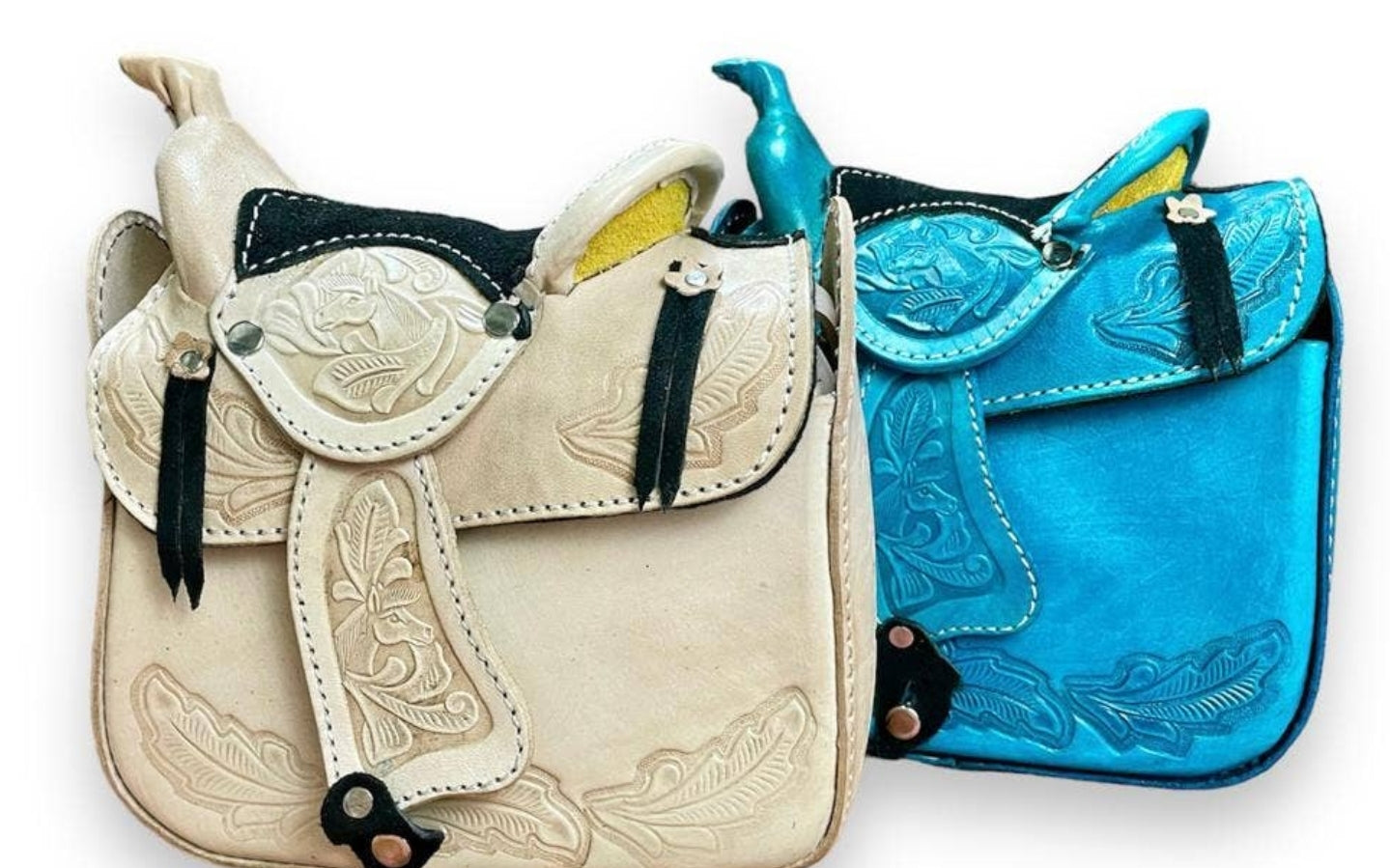 Tooled Saddle Leather Purse