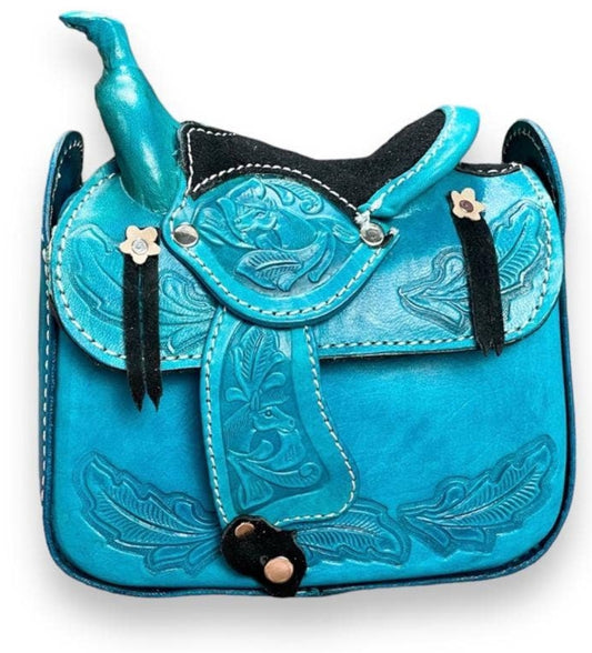 Tooled Saddle Leather Purse