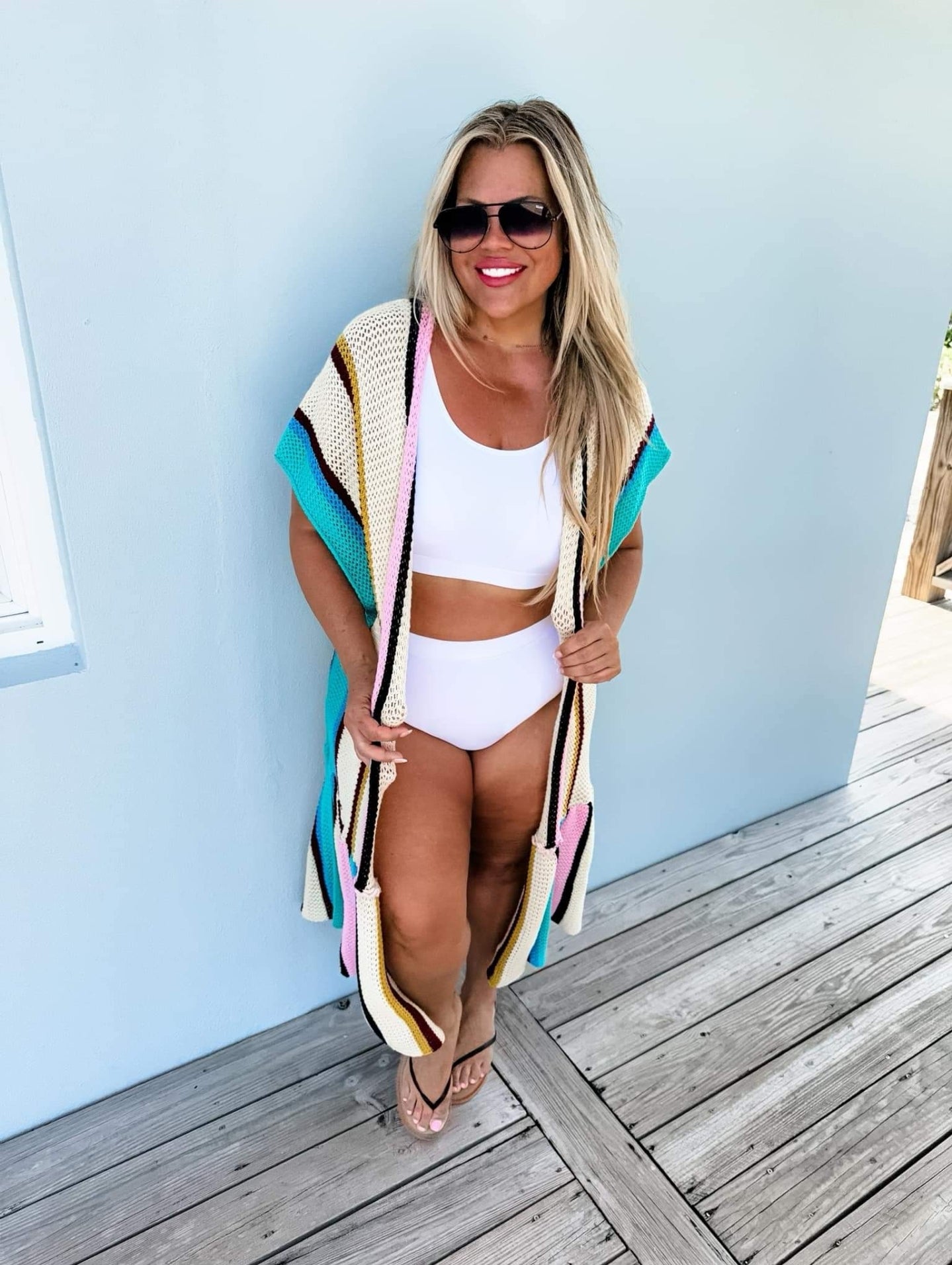 All For Sun Stripe Kimono