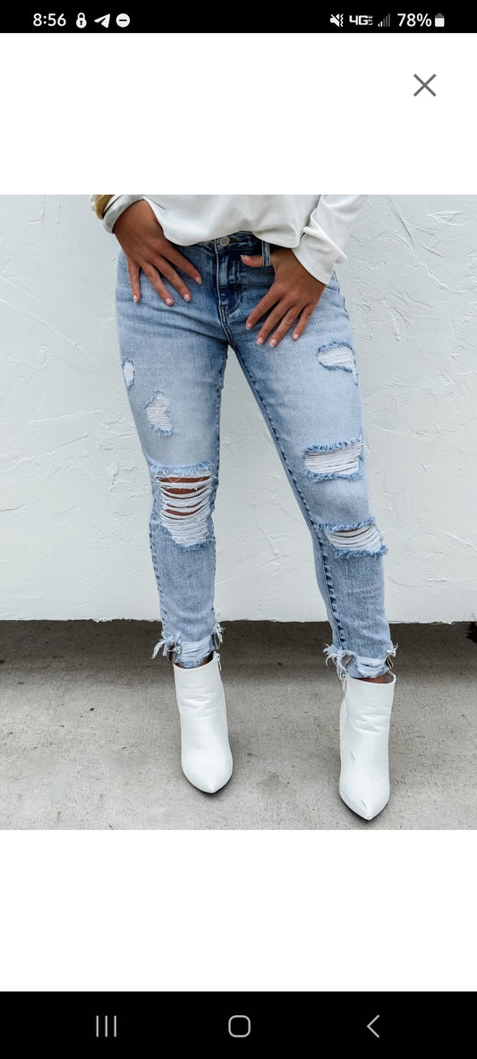 Billie Light Wash Skinnies Denim by Blakeley