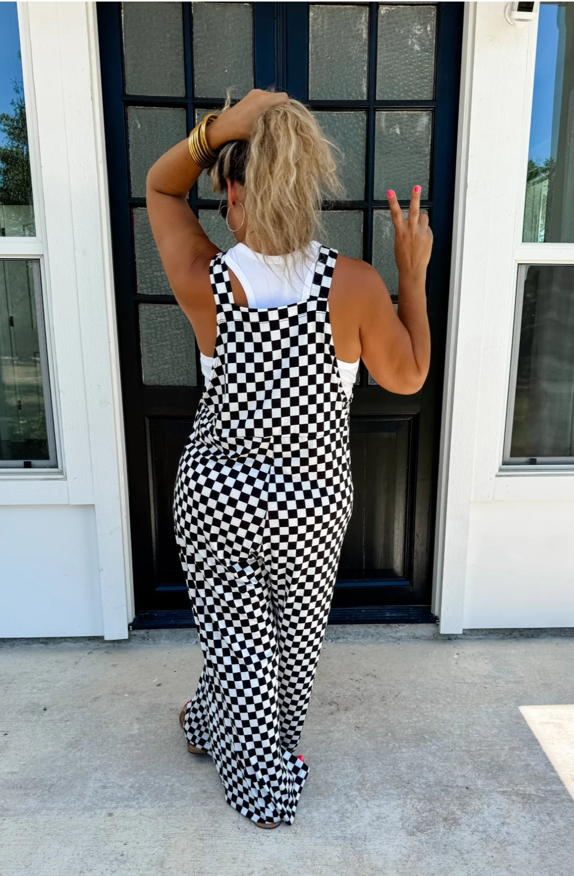 Checker Karli BOHO OVERALLS 🤍🖤🤍🖤