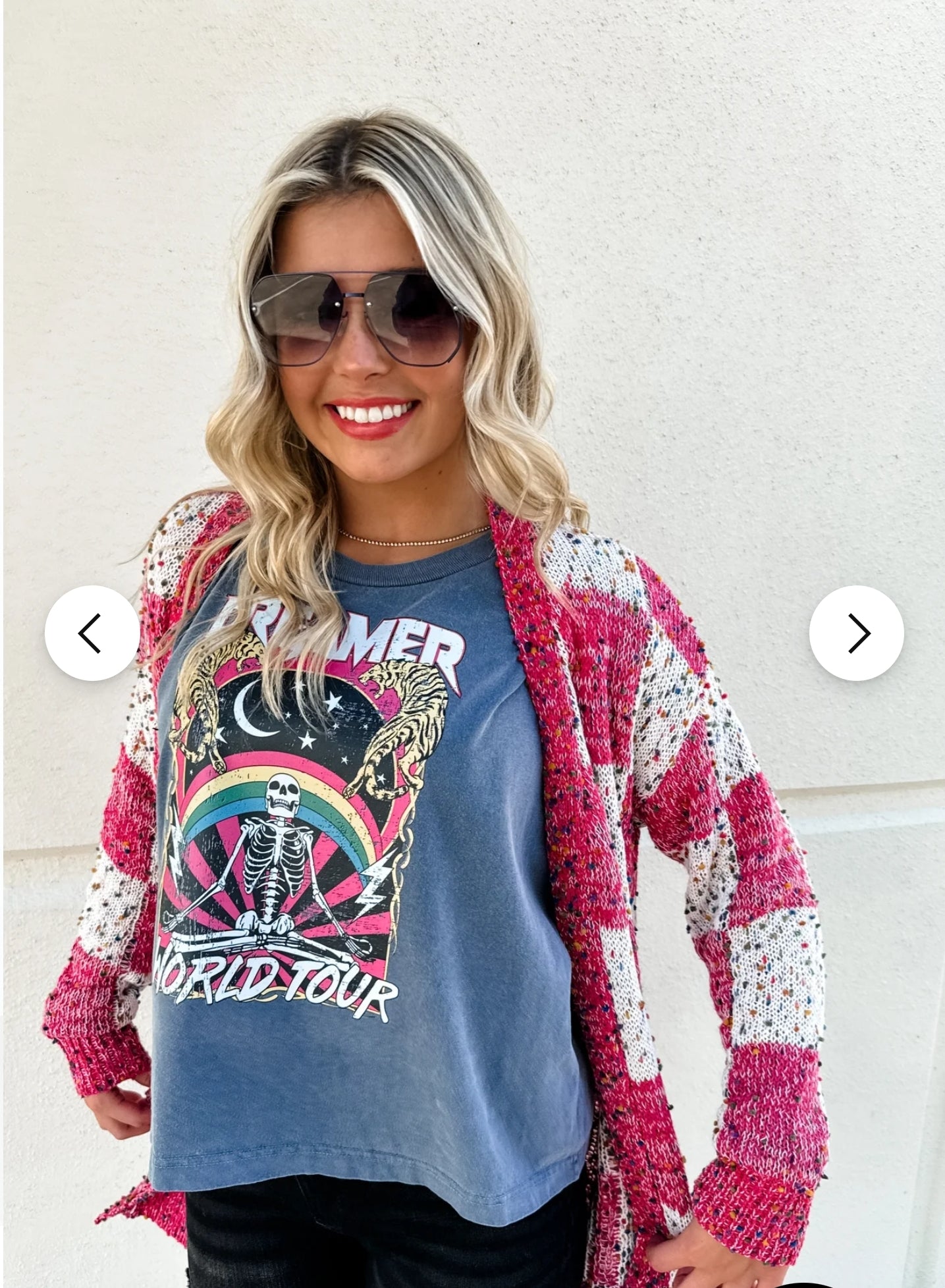 PREORDER- CHECKERED MILEY DOT CARDIGAN