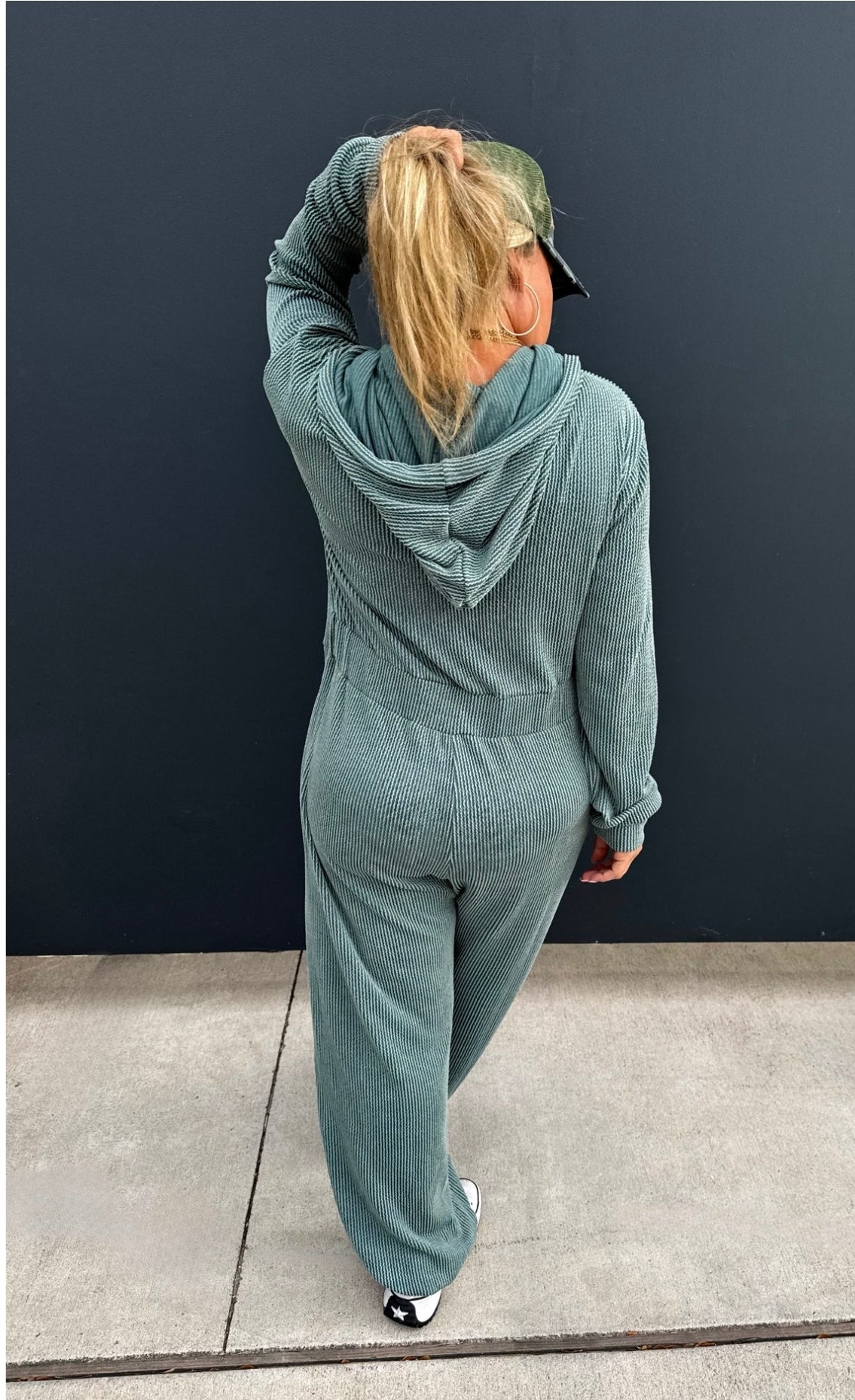 PREORDER- RIBBED HAYDEN HOODIE JUMPSUIT