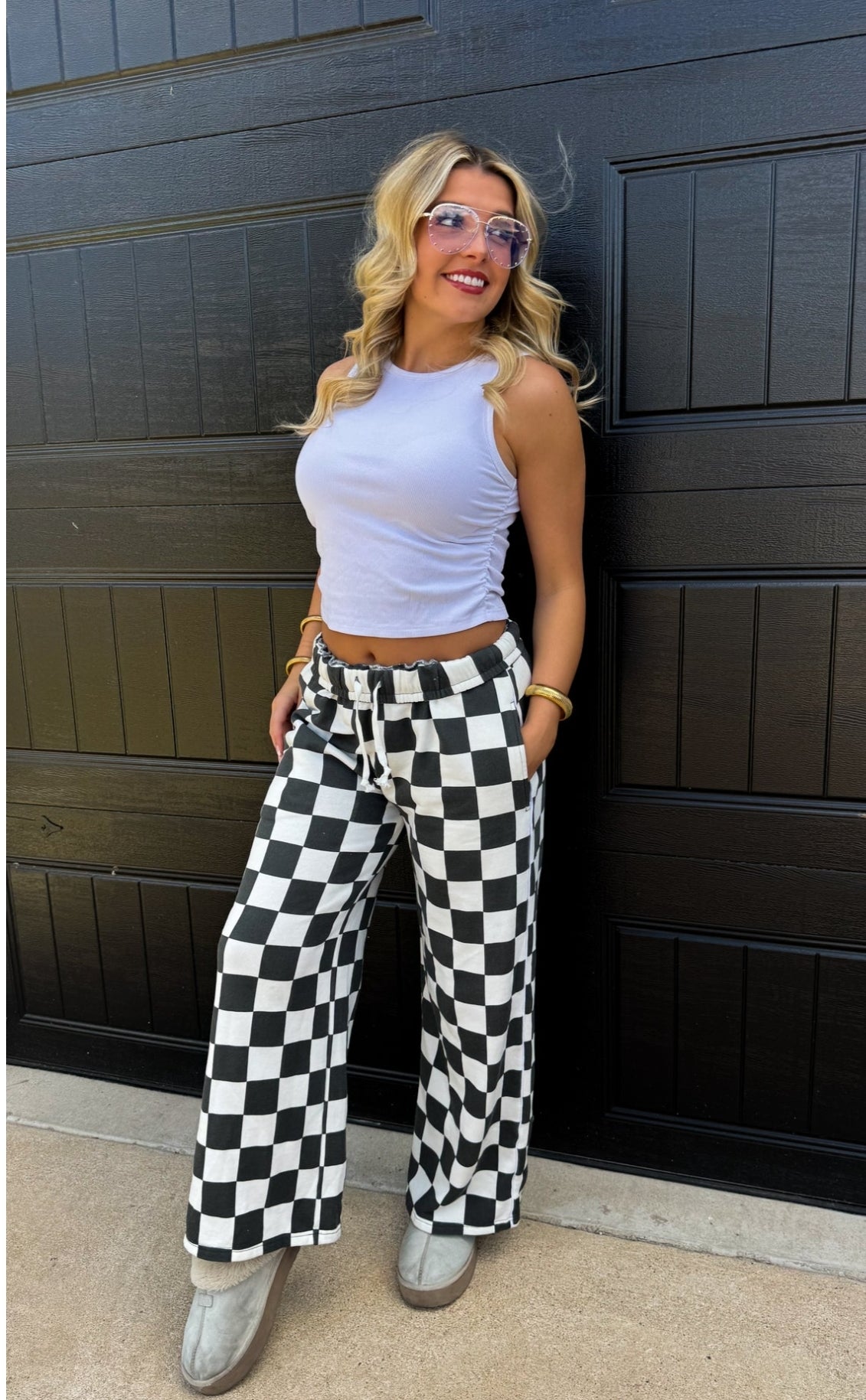 GRIDY GIRL WIDE LEG JOGGERS