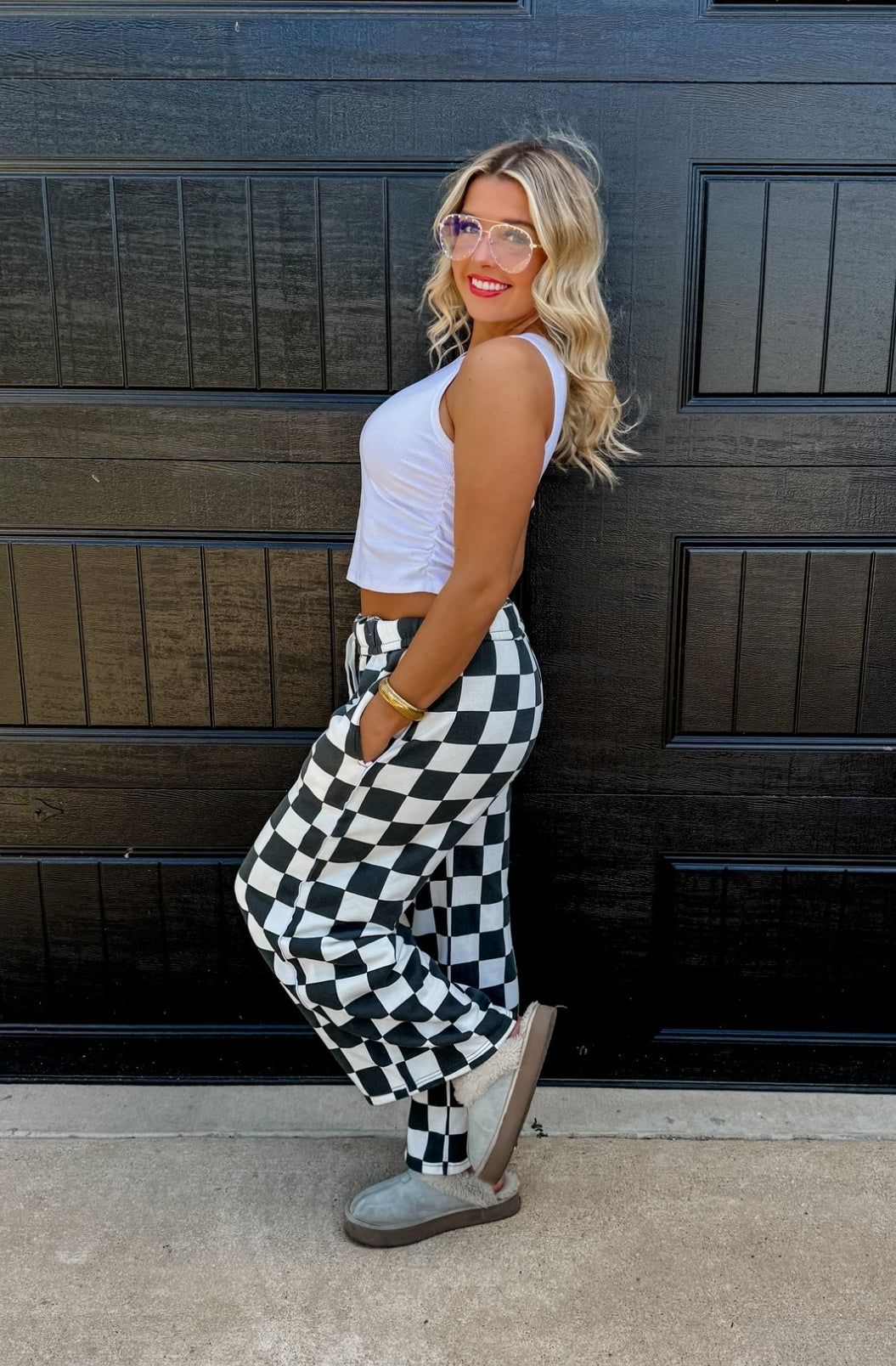 GRIDY GIRL WIDE LEG JOGGERS