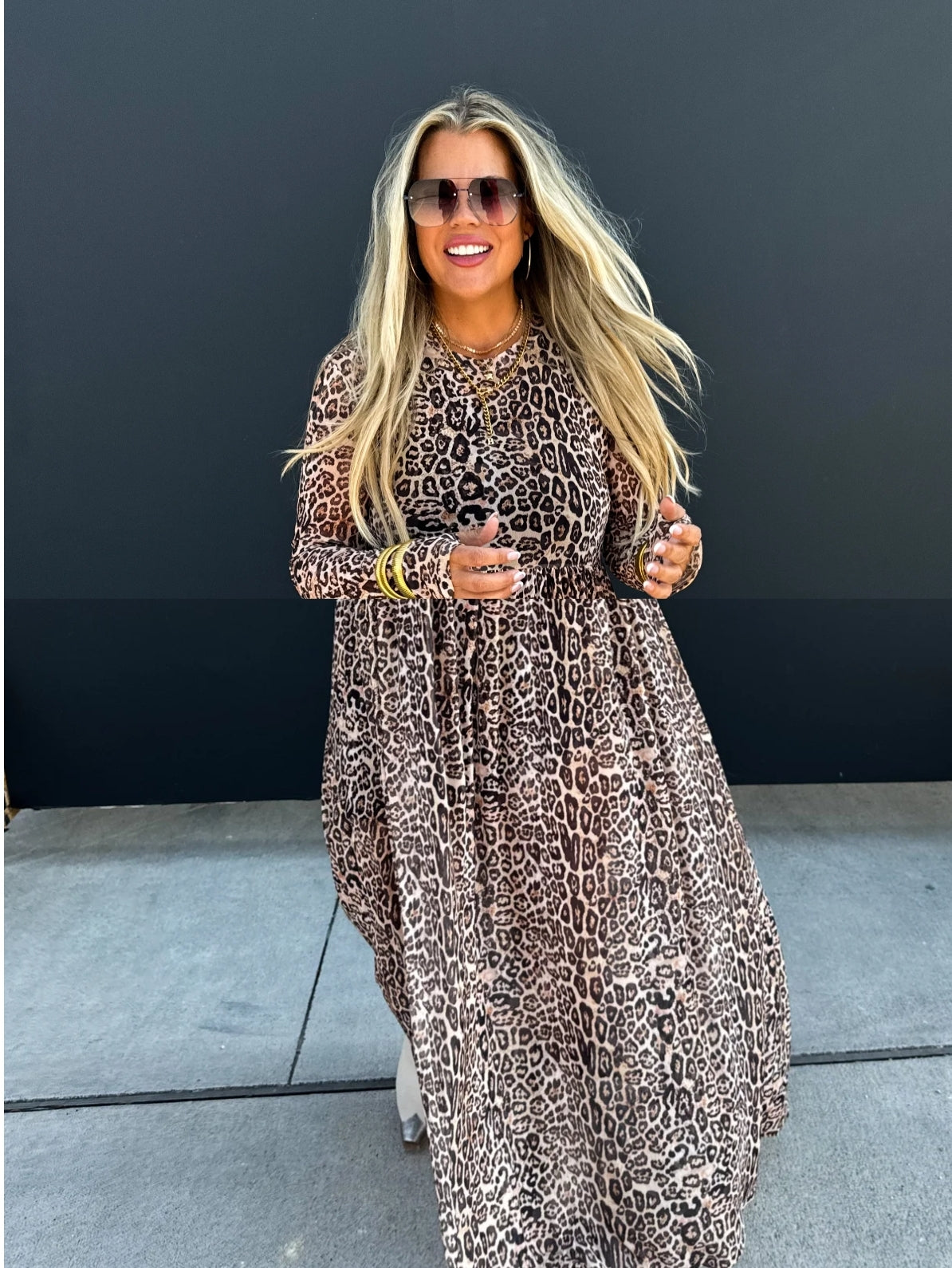PREORDER- CARMEN SHEER CHEETAH DRESS