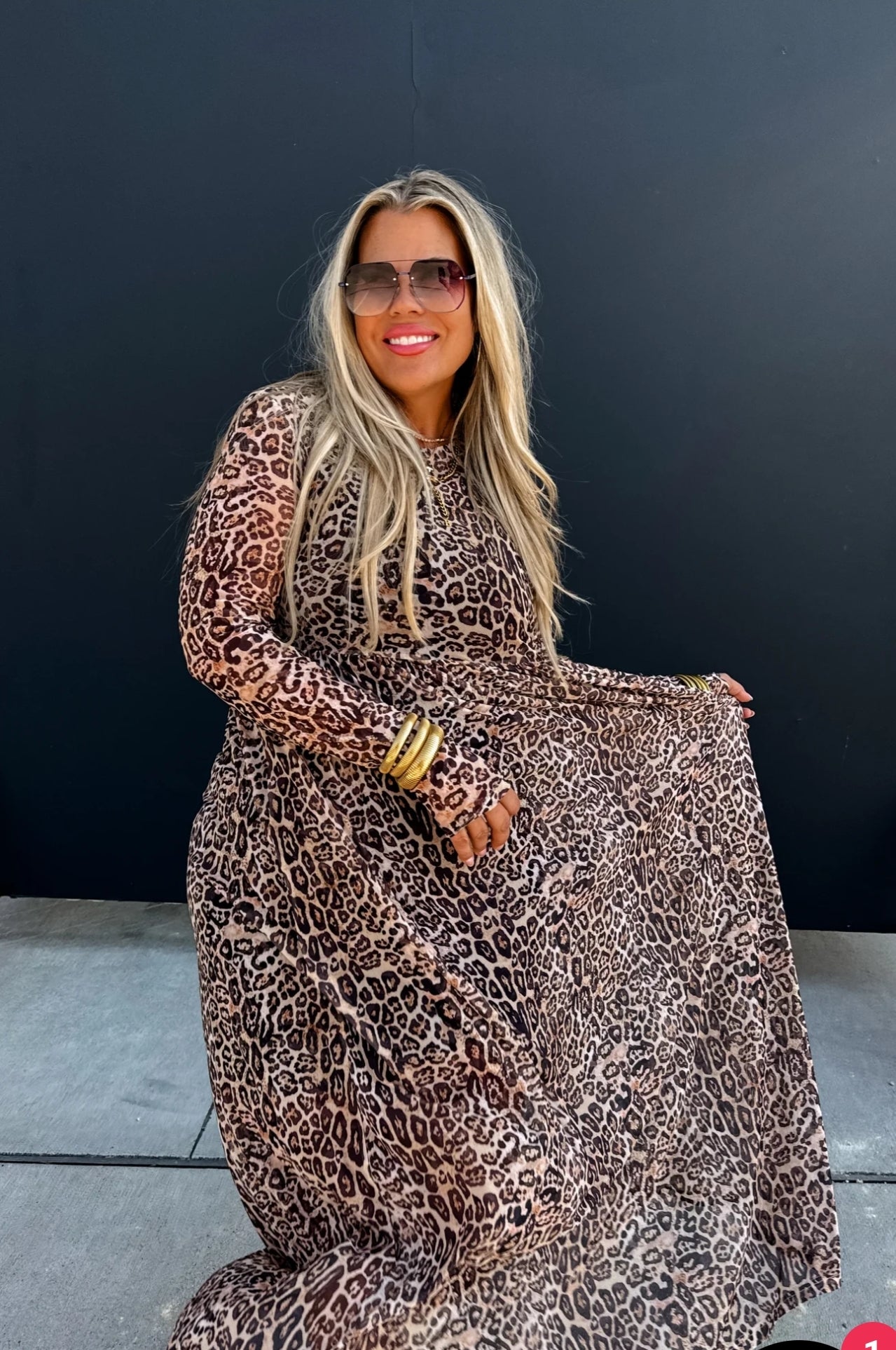 PREORDER- CARMEN SHEER CHEETAH DRESS