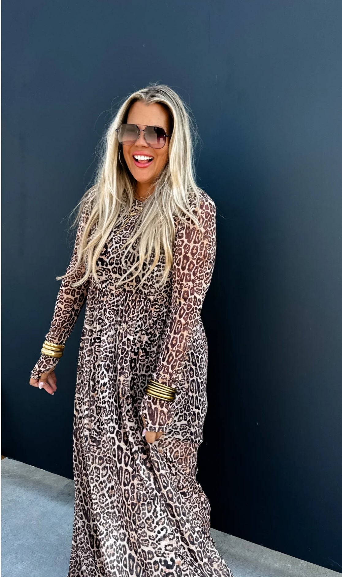 PREORDER- CARMEN SHEER CHEETAH DRESS