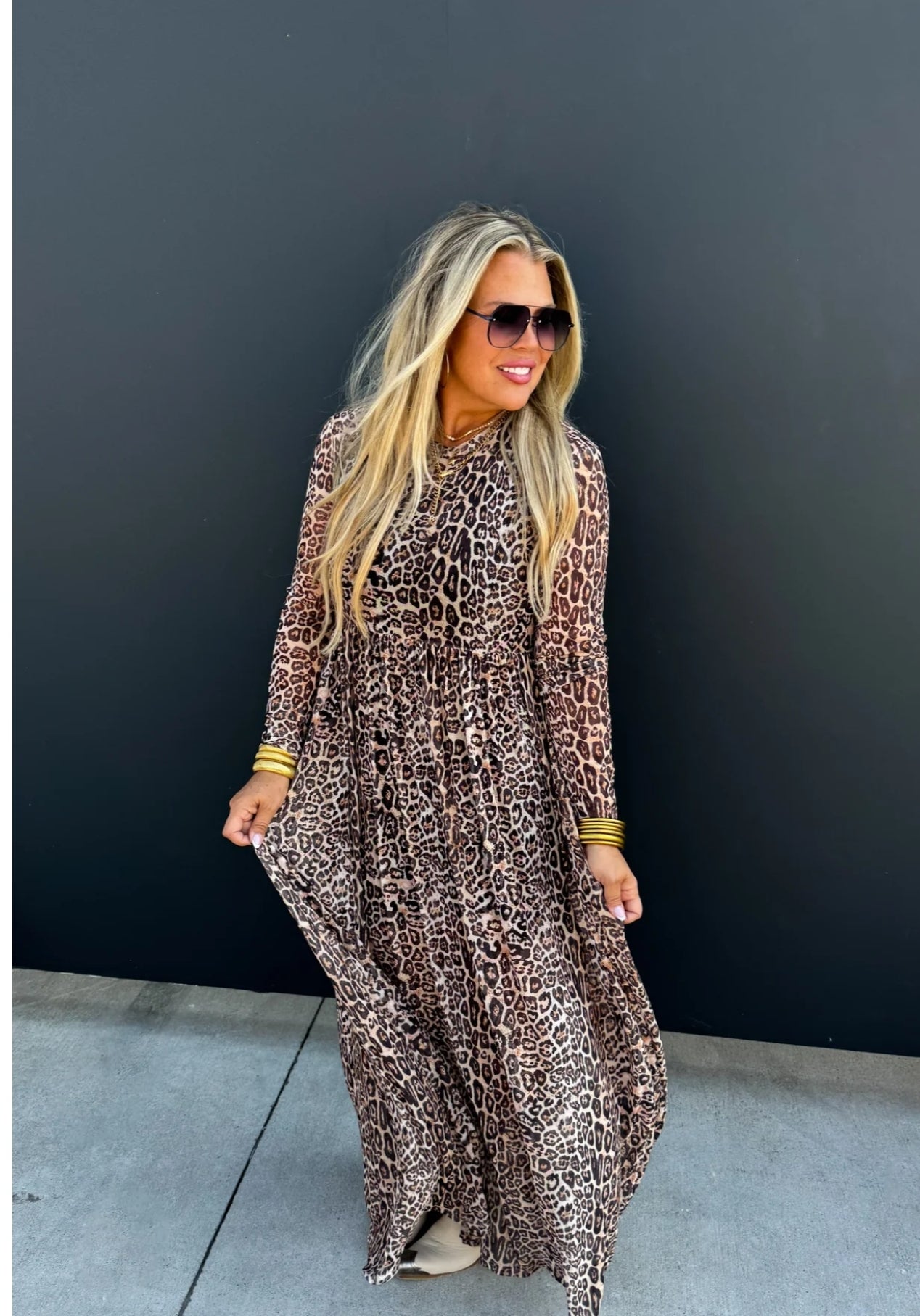PREORDER- CARMEN SHEER CHEETAH DRESS