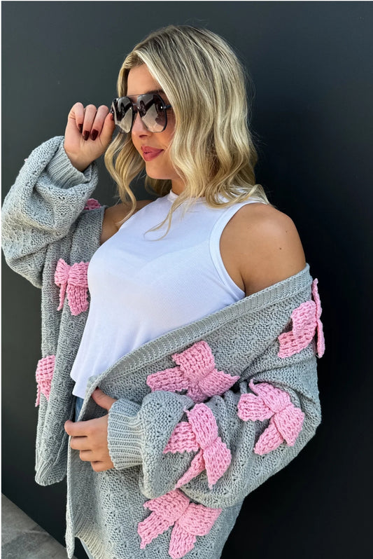 CLARA BOW KNIT CARDIGAN