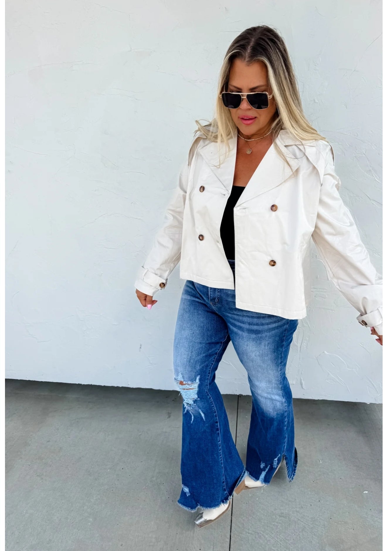 PREORDER- ROSSI CROP TRENCH COAT