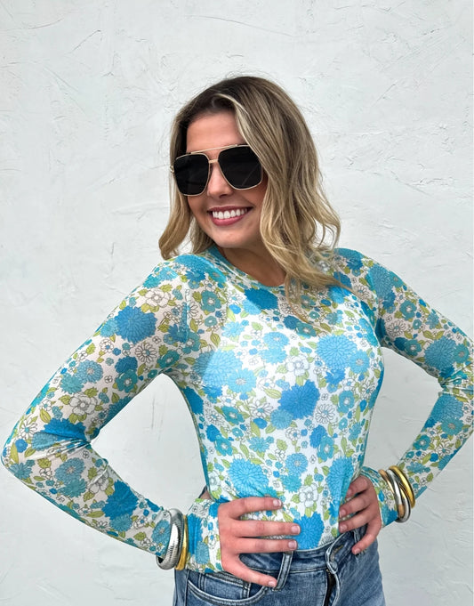 VINTAGE FLORAL MESH TOPS