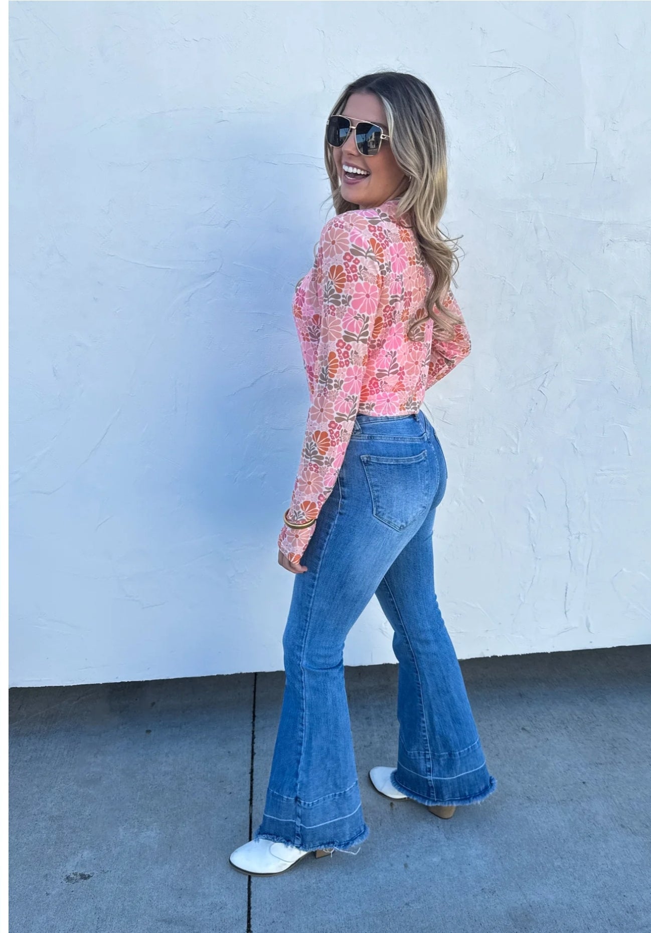 VINTAGE FLORAL MESH TOPS