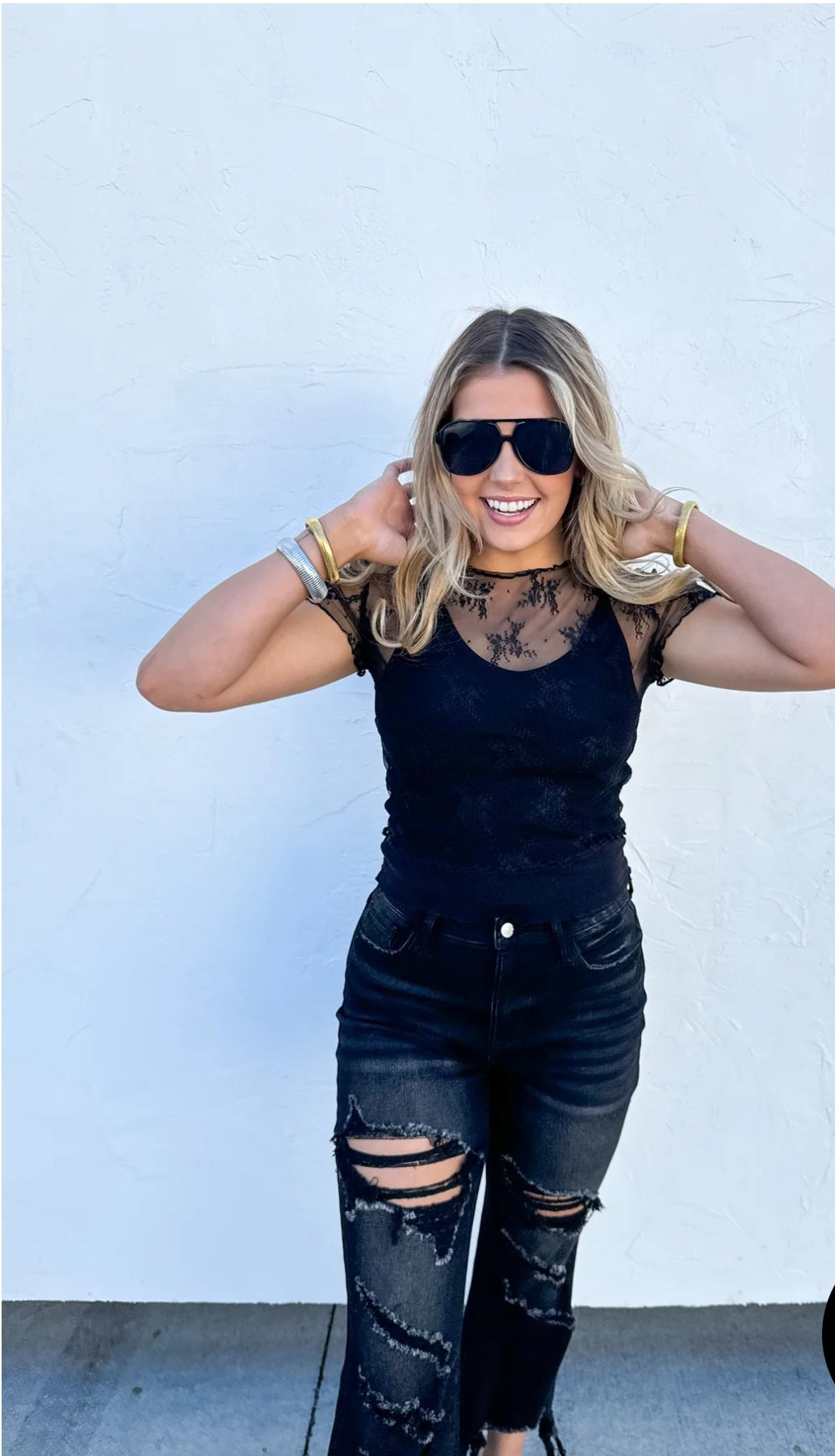 PREORDER- ALLE SHORT SLEEVE LACE TOP
