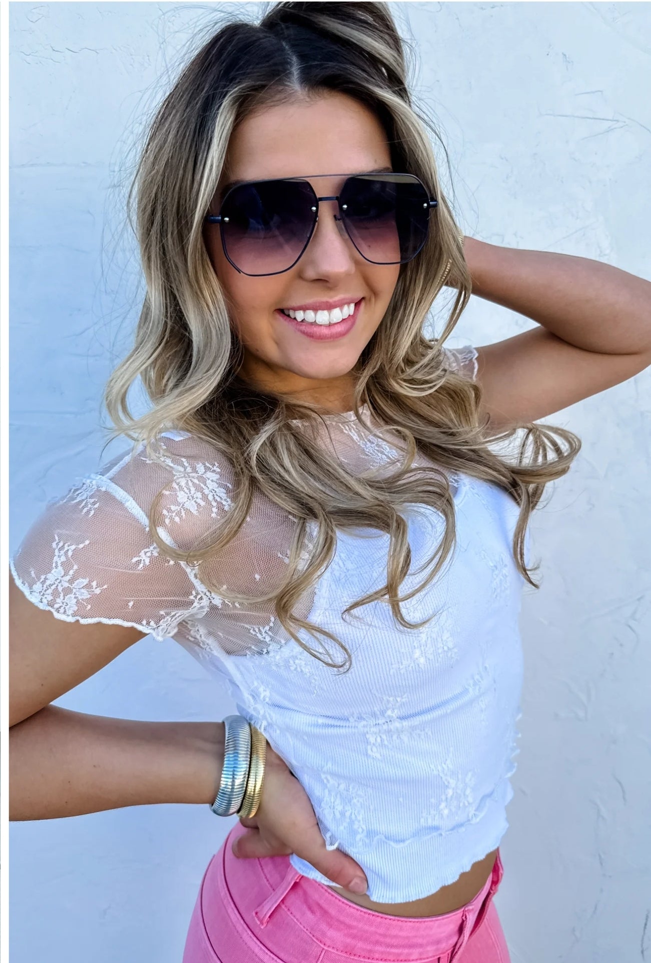 PREORDER- ALLE SHORT SLEEVE LACE TOP
