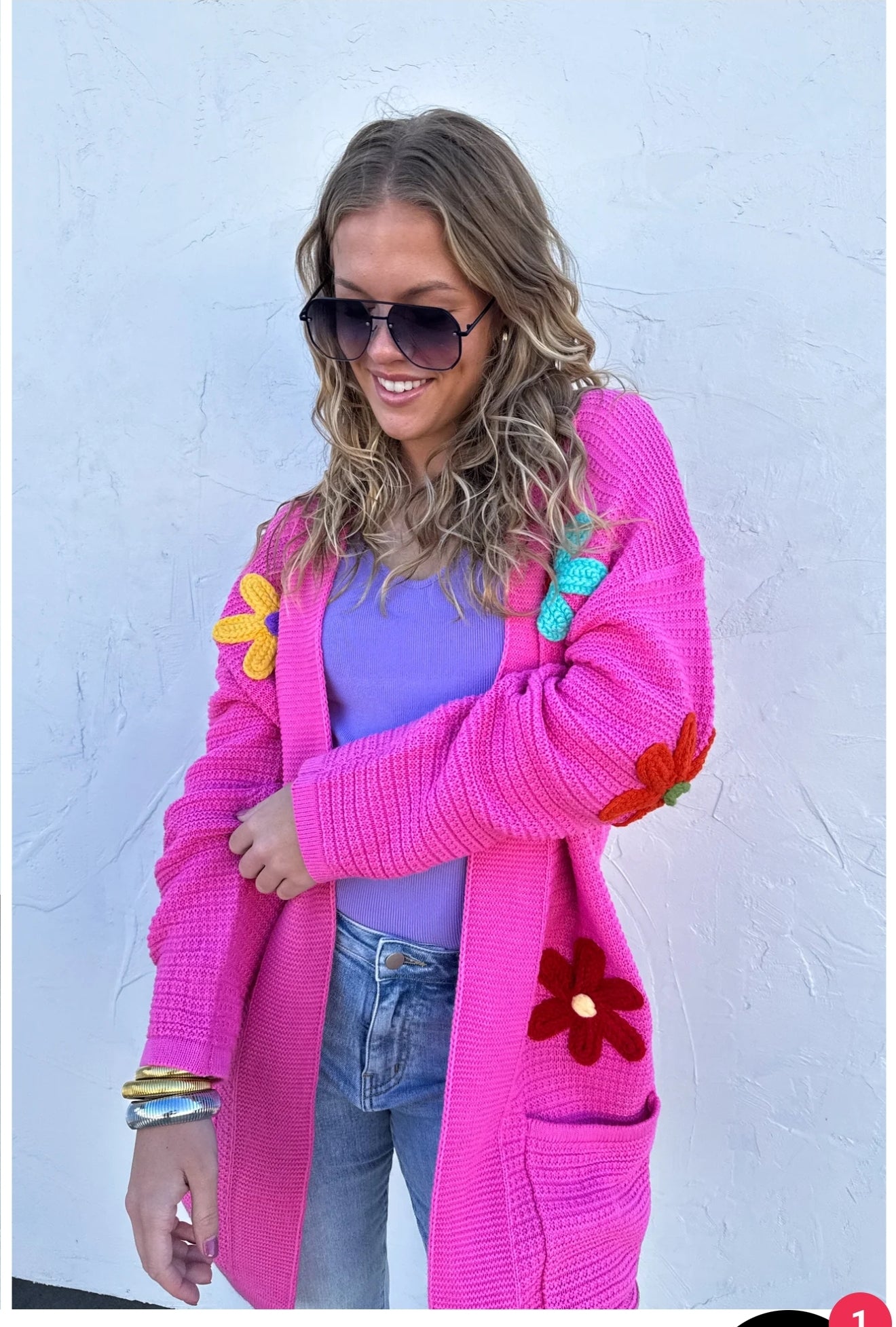 HARMONY FLOWER KNIT CARDIGAN