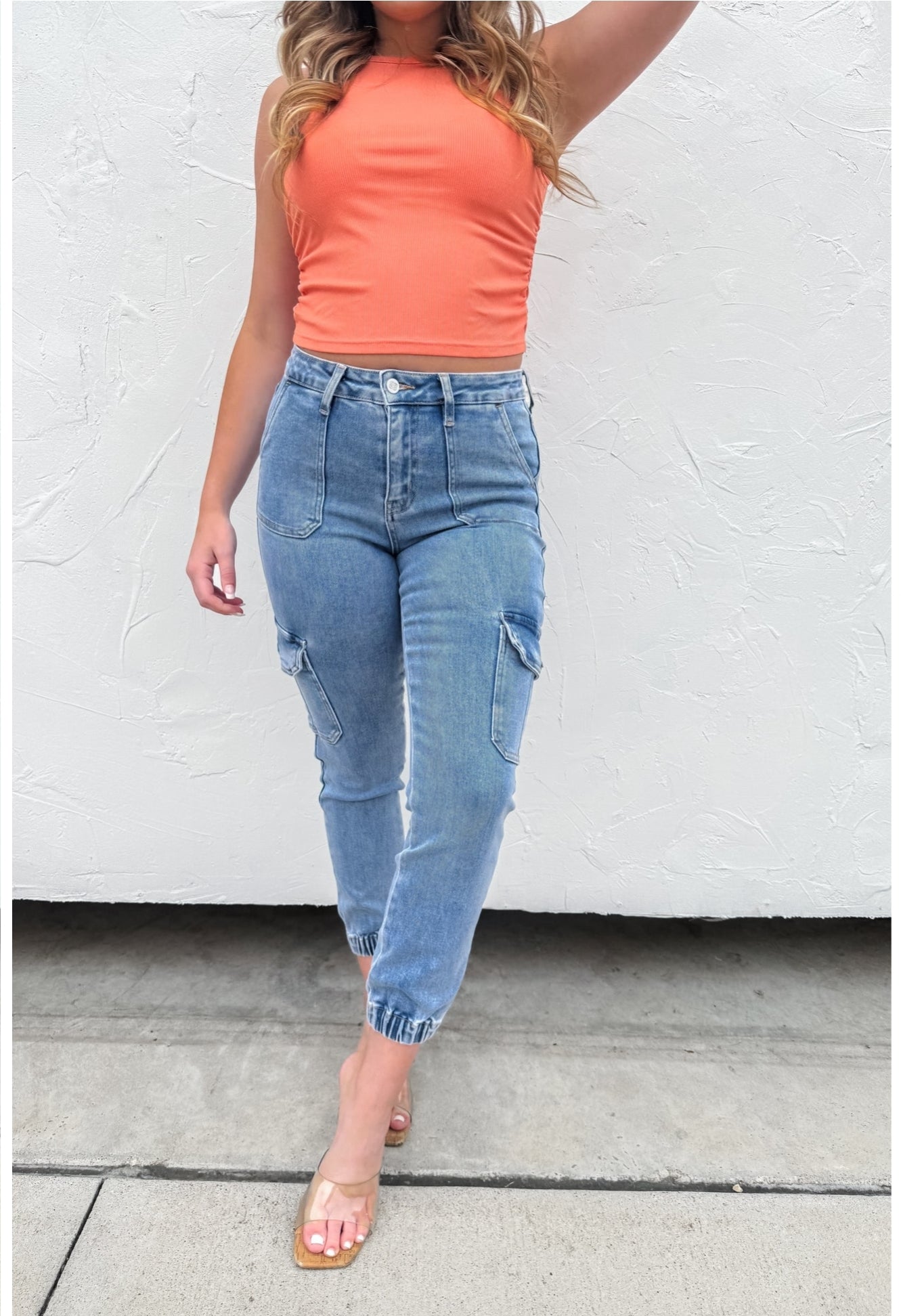 PREORDER-QUINN DENIM CARGO JOGGERS