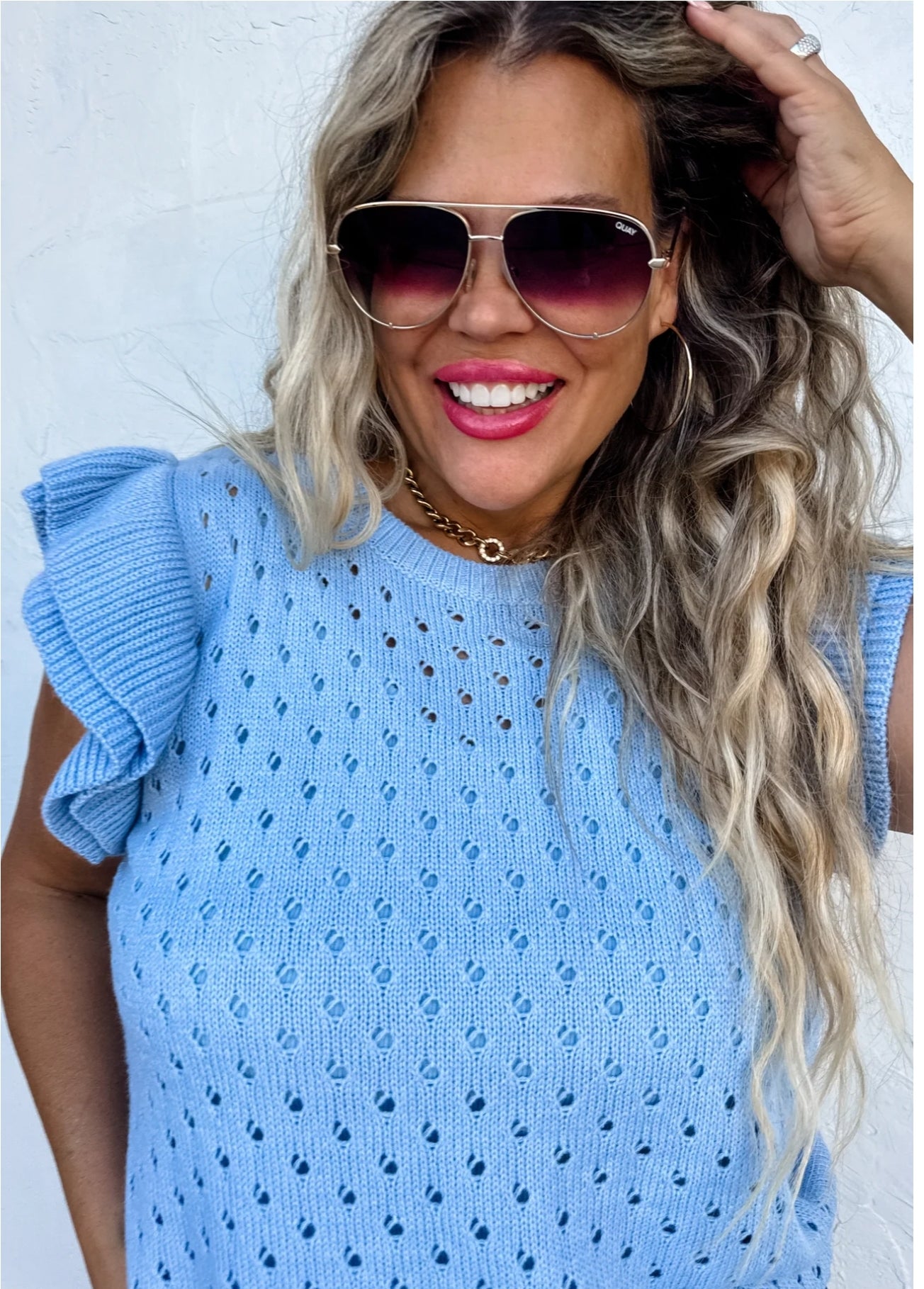CASEY RUFFLE SLEEVE SWEATER