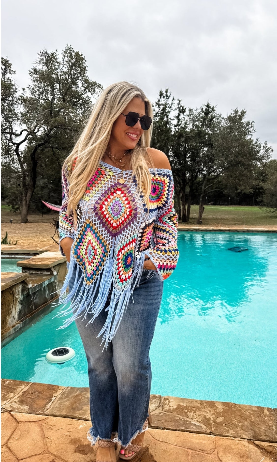 BOHO CROCHET KNIT TOPS