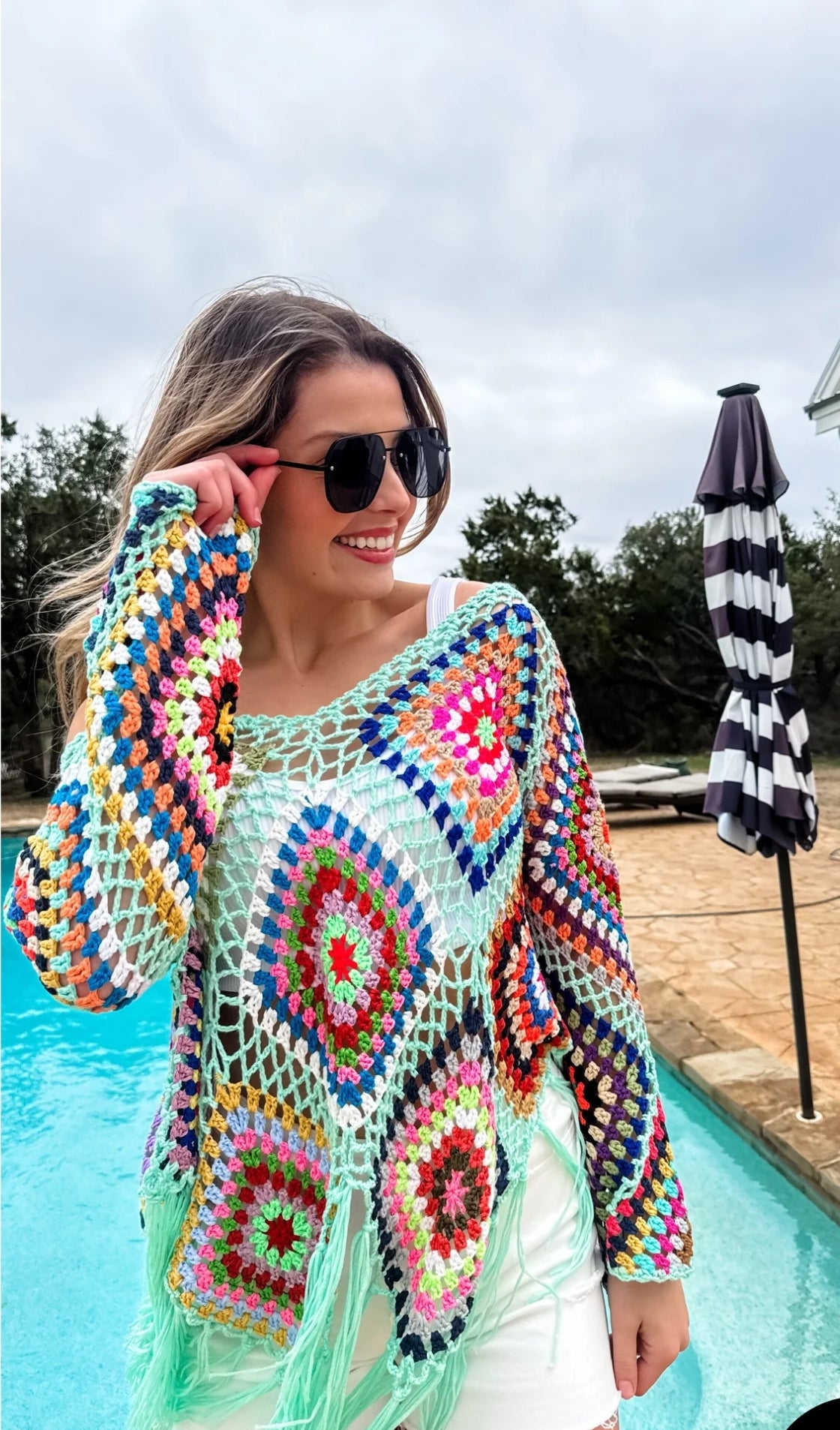 BOHO CROCHET KNIT TOPS