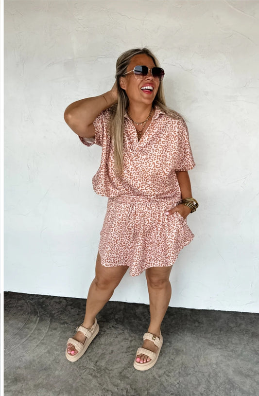 PREORDER- HOT TO SPOT CHEETAH SKORT SET