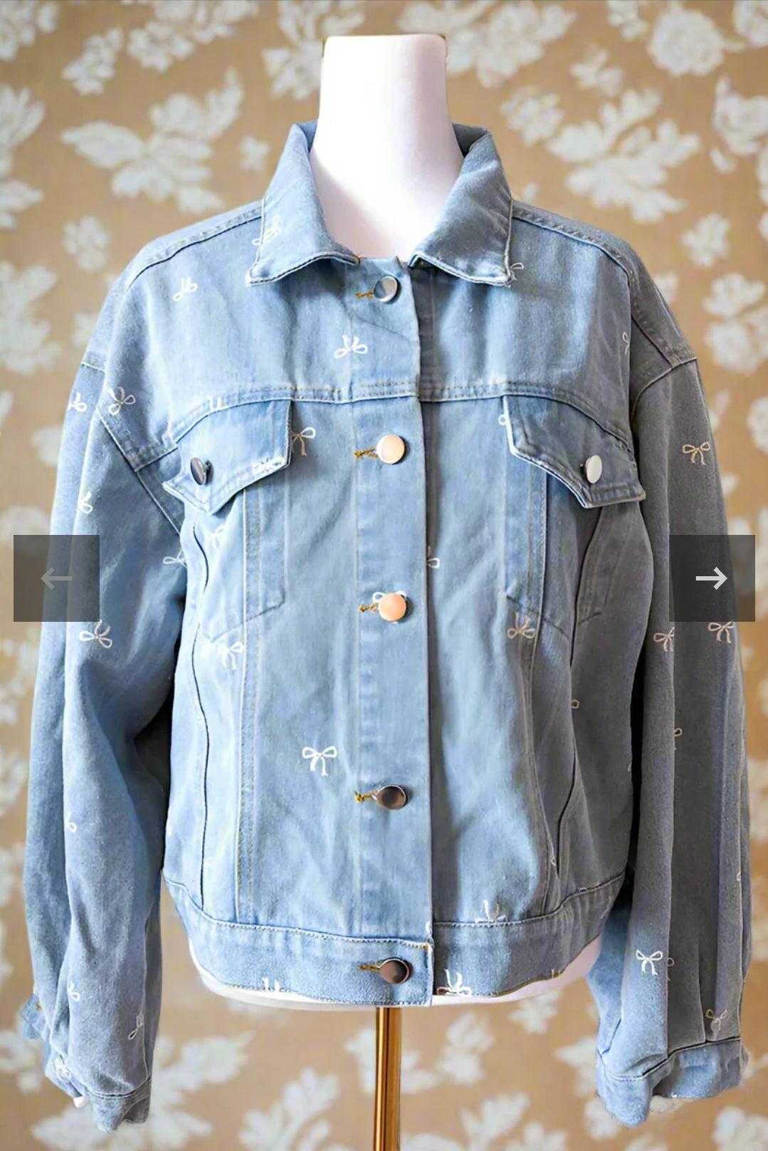 ETA 6/6 - Mandie Bow Print Denim Jacket