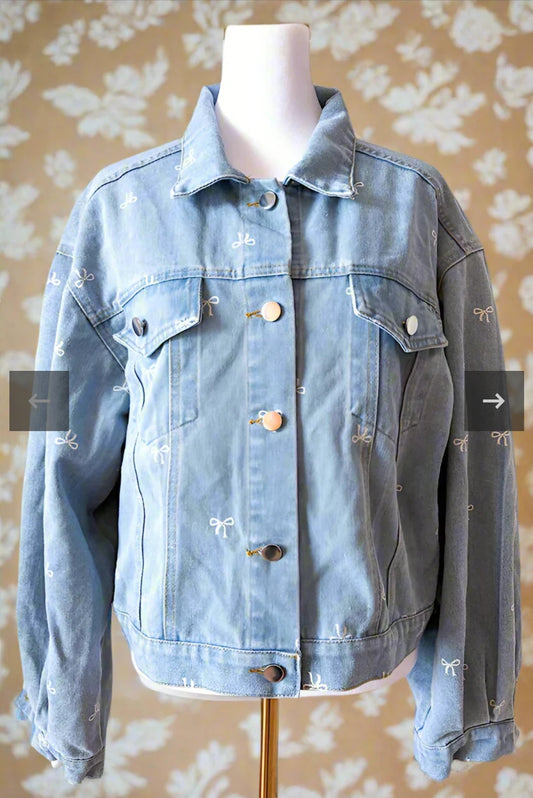 ETA 6/6 - Mandie Bow Print Denim Jacket
