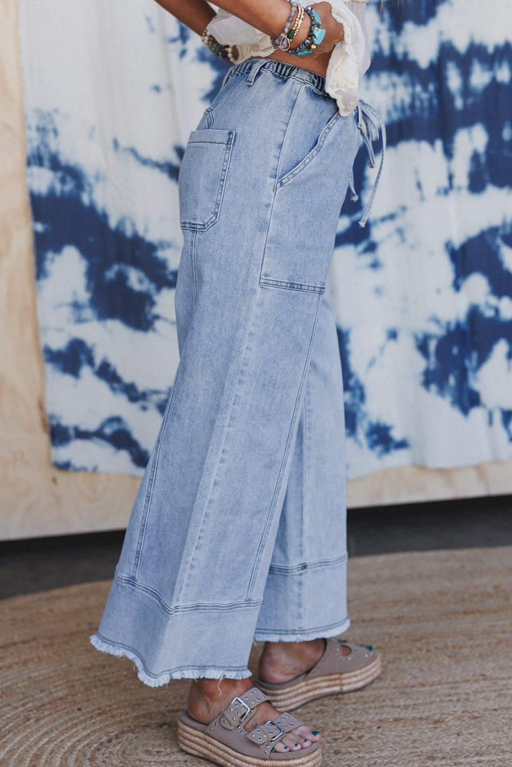 Seam-Detail Raw Hem Pants RTS