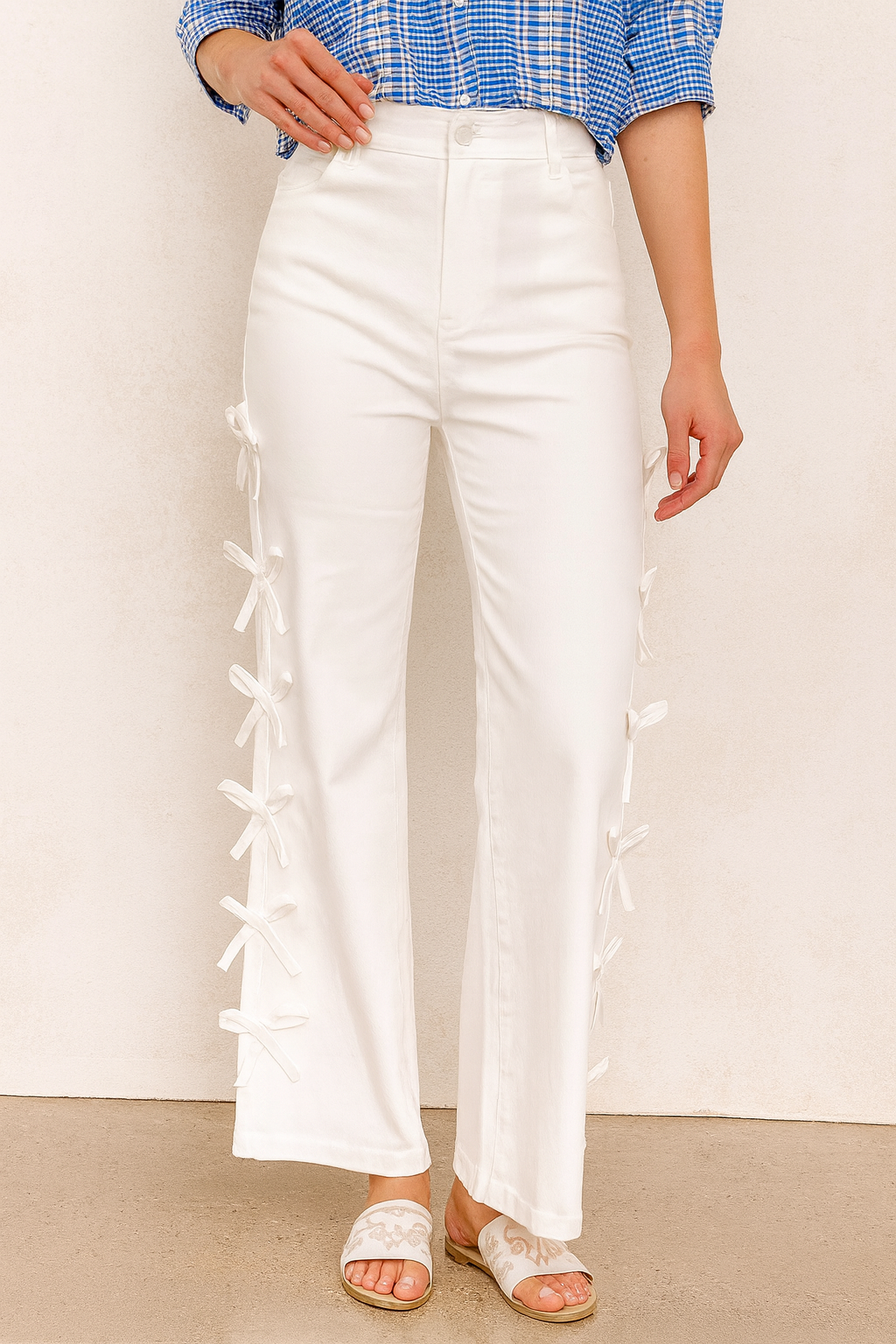 White Bow Knot Jeans RTS