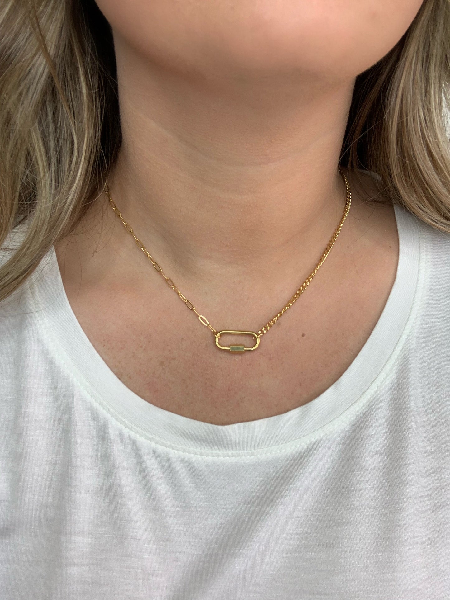 Carabiner 18k Gold Plate Necklace