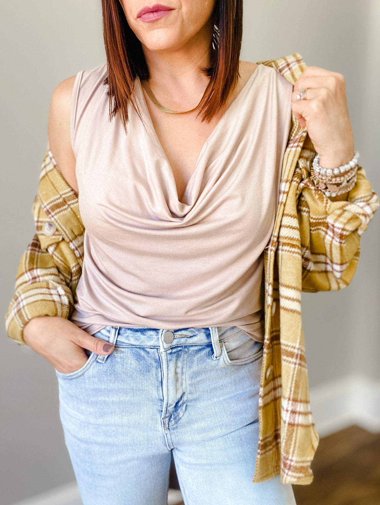 Drape Front Top