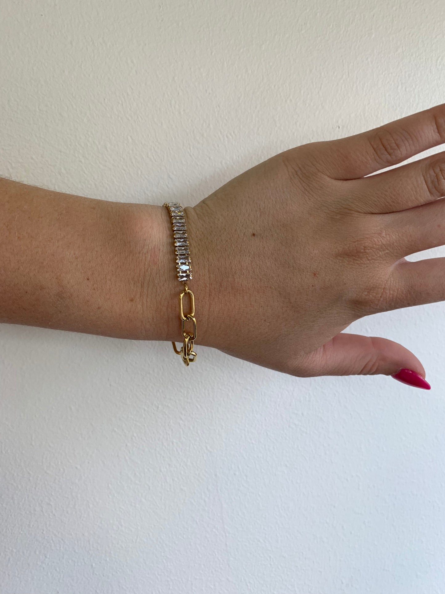 Diana CZ and 18k Gold Plate Bracelet