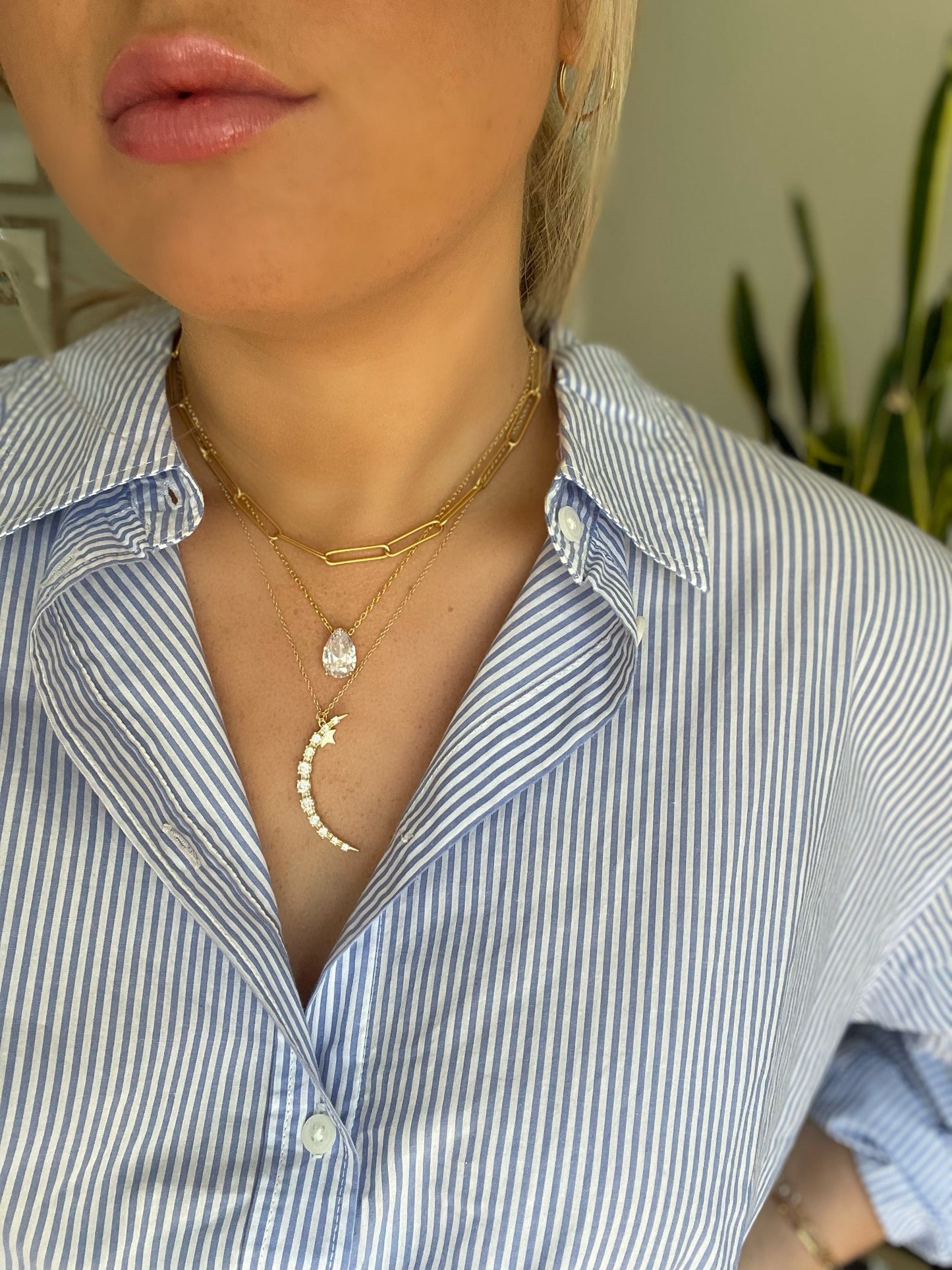 Moon and Star Necklace