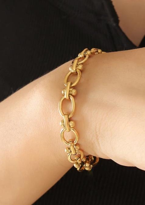 Geo 18k Gold Plate Bracelet