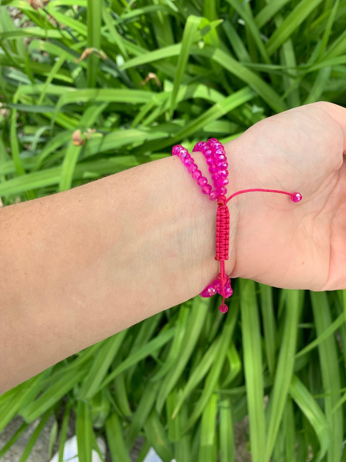 GOLD AND PINK BEAD BRACELET