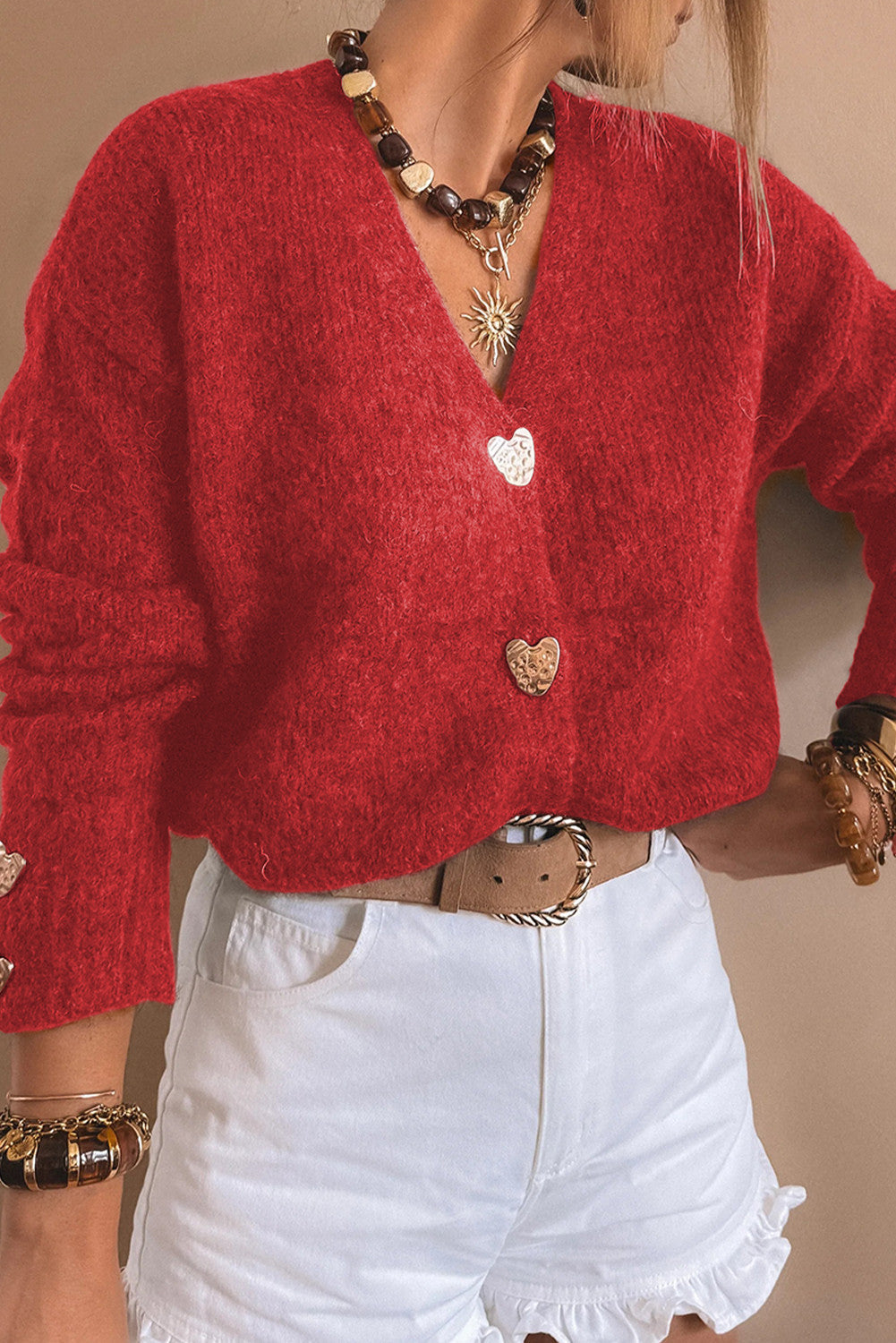 Chicory Heart Button Sweater *Multiple Colors* RTS