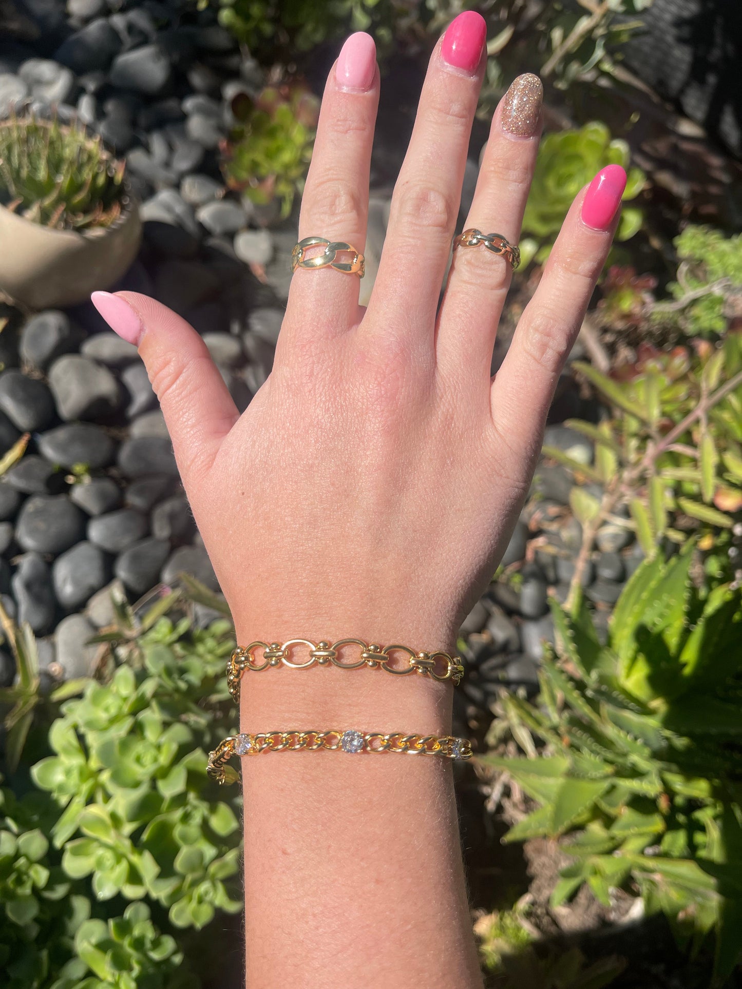 Lola 18k Gold Plated CZ Cuban Bracelet