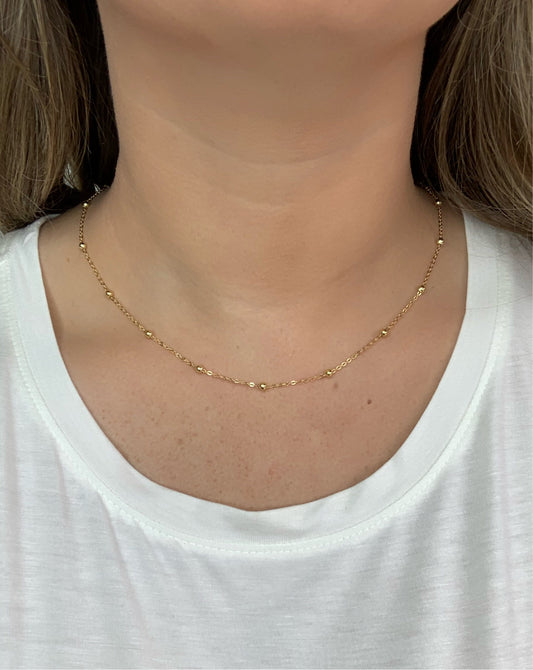 Dainty Bead Ball Necklace