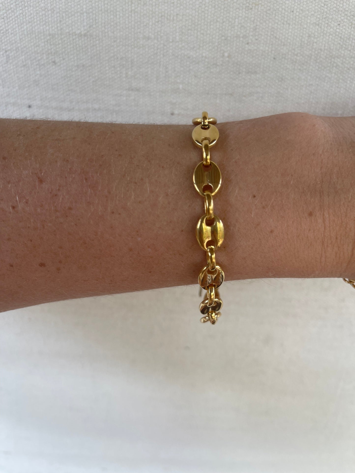 Coffee Bean 18k Gold Plate Bracelet