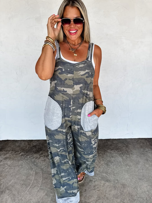 PREORDER- RICKI CAMO ROMPER
