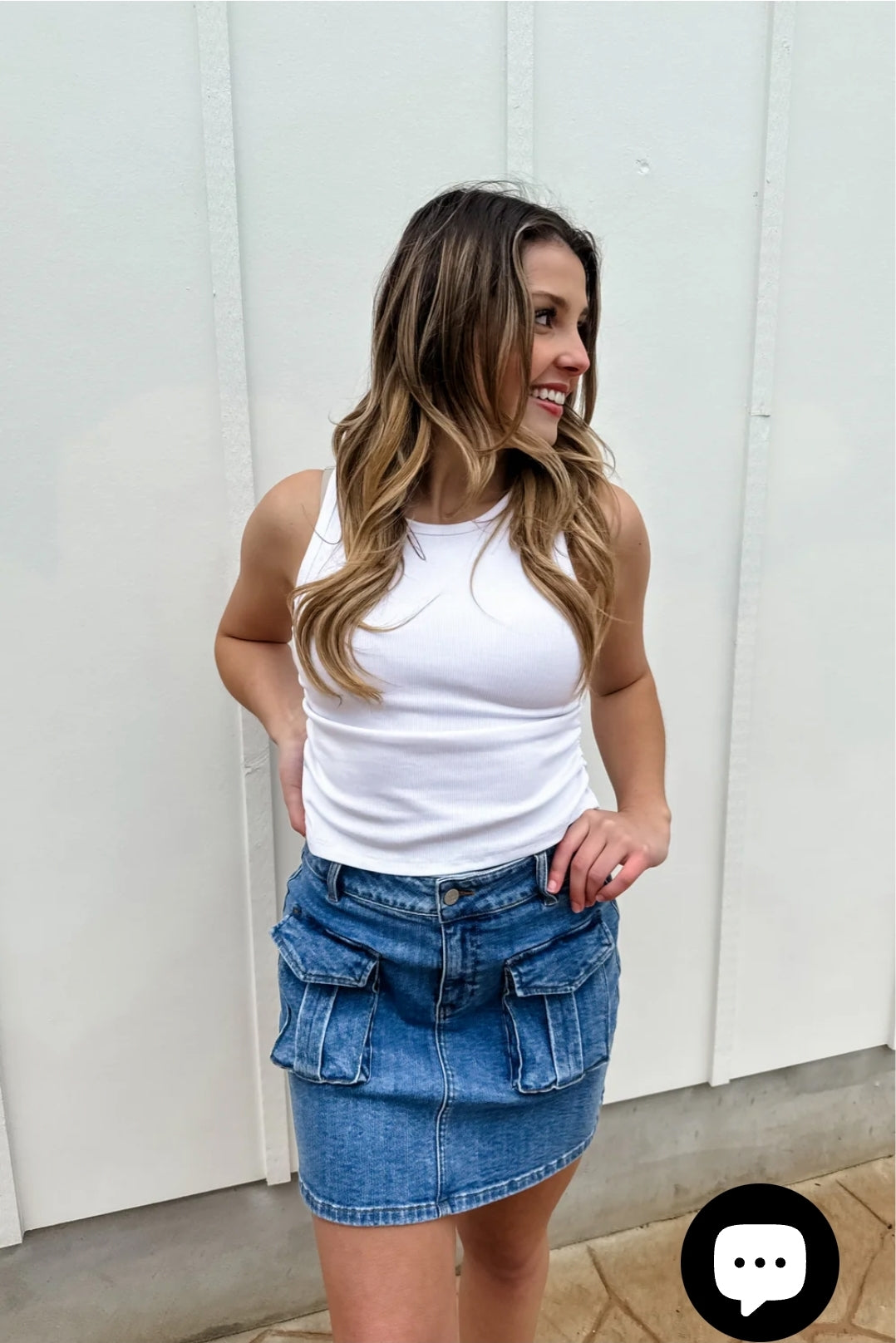 DENIM CARLY CARGO SKIRT